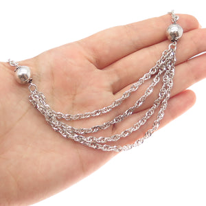 MILOR Sterling Silver Vintage Italy Multi-Strand Singapore Chain Necklace 18"