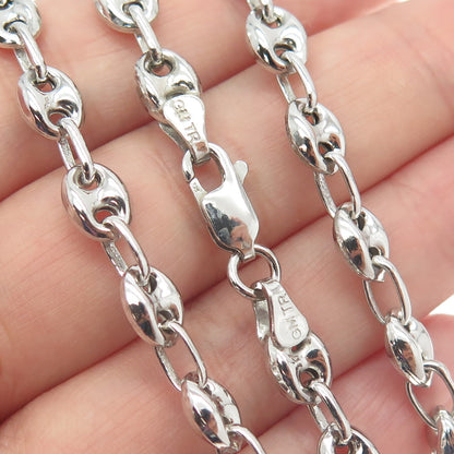 925 Sterling Silver Anchor Mariner Chain Necklace 18"