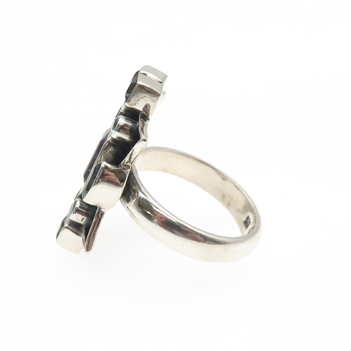 Nicky Butler 925 Sterling Silver Vintage Real Topaz Amethyst Iolite Ring Size 8