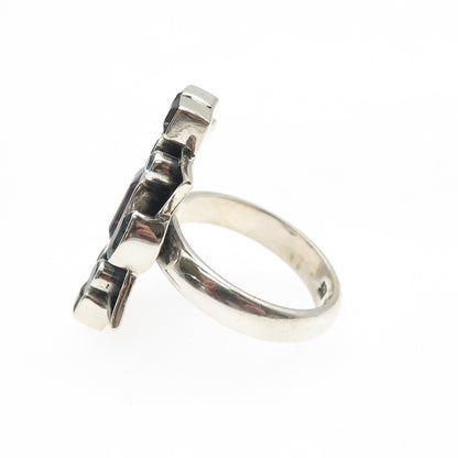 Nicky Butler 925 Sterling Silver Vintage Real Topaz Amethyst Iolite Ring Size 8