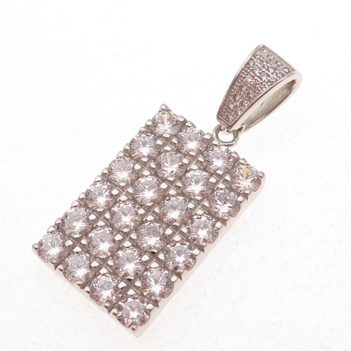 925 Sterling Silver Round-Cut C Z Sparkling Pendant