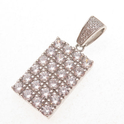925 Sterling Silver Round-Cut C Z Sparkling Pendant