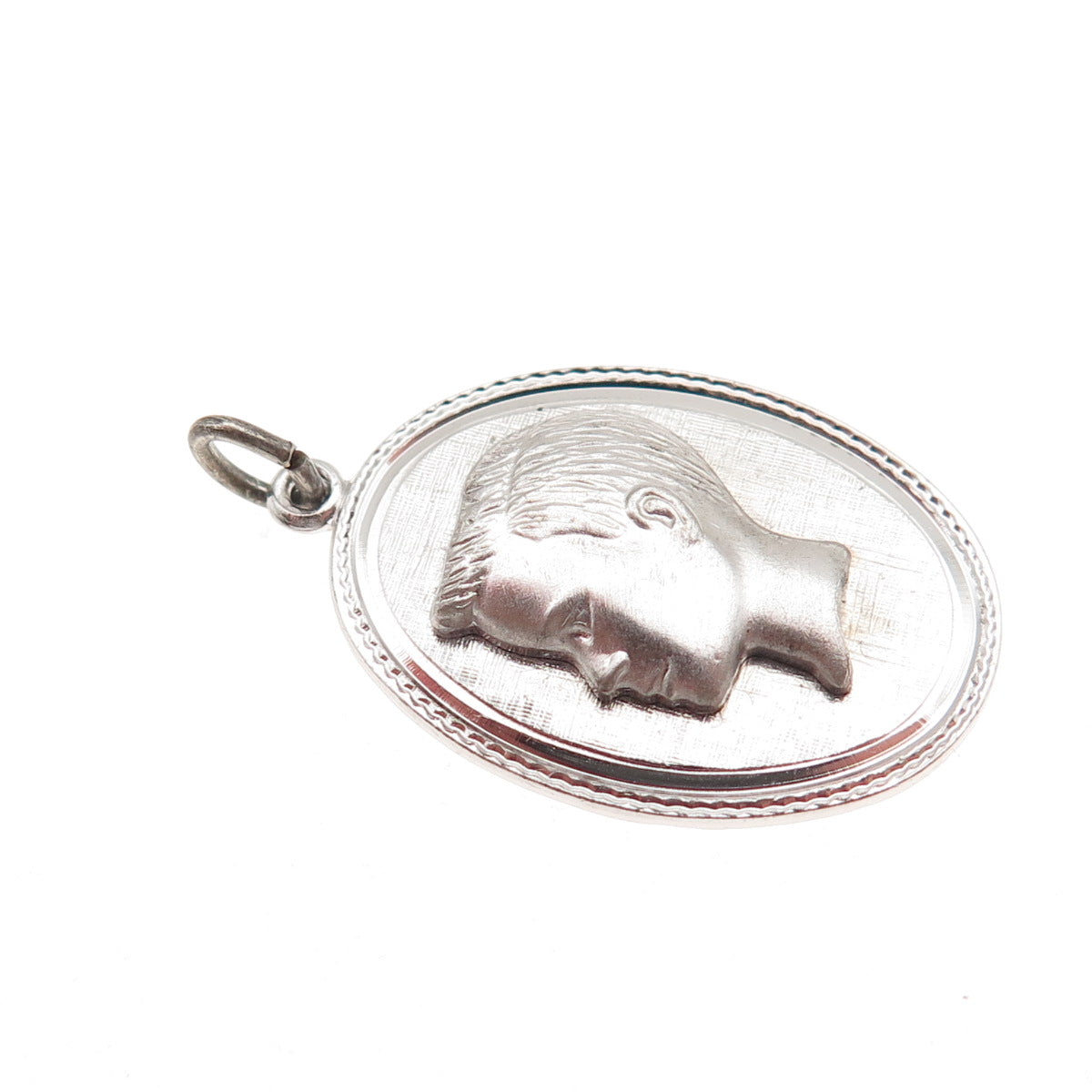 Franklin Mint 925 Sterling Silver Vintage Boy Profile Charm Pendant