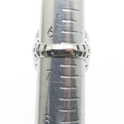 925 Sterling Silver Italy Modernist Ribbed Dome Ring Size 6.5
