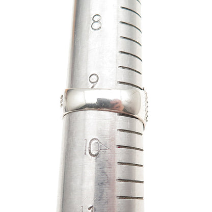 925 Sterling Silver Vintage Real Carnelian Modernist Oxidized Ring Size 9.5