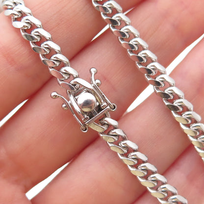 925 Sterling Silver Italy Cuban Chain Necklace 16"