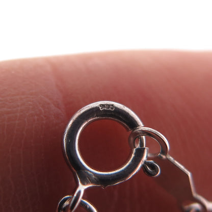 925 Sterling Silver Round-Cut C Z Station Cable Chain Necklace 16"