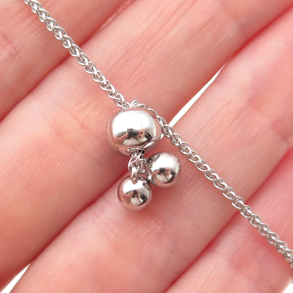 925 Sterling Silver Real Diamond Tennis Link Adjustable Bolo Bracelet 6-8.5"