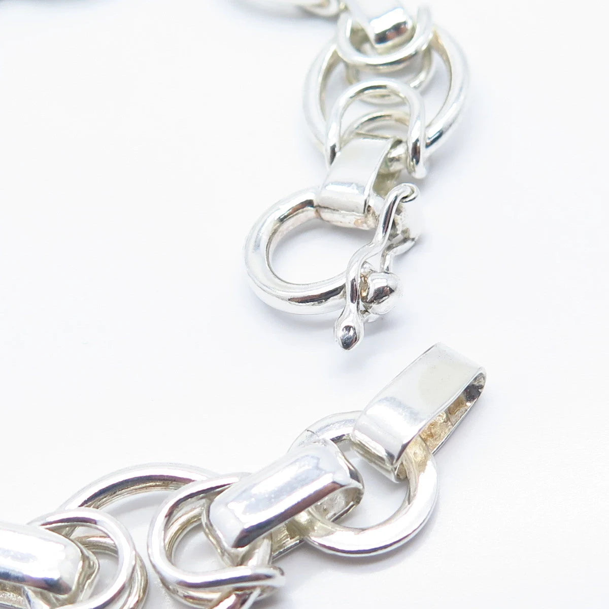 950 Silver Vintage Bar Rolo Link Bracelet 7.5"