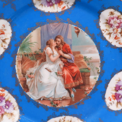 ROYAL VIENNA Antique Austria Romantic Kiss Collectable Porcelain Cabinet Plate