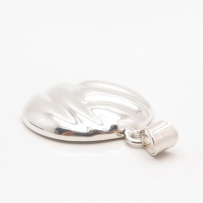 925 Sterling Silver Vintage Mexico ATI Ribbed Round Pendant
