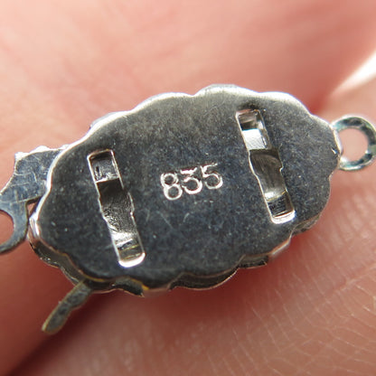 835 Silver Antique Art Deco Floral Bracelet / Necklace Lock Clasp
