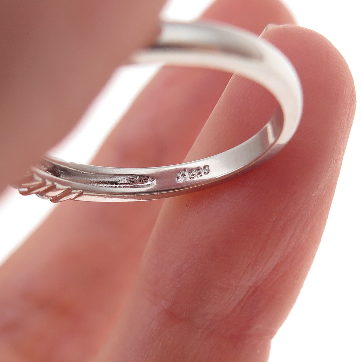 JH Young 925 Sterling Silver Round-Cut C Z Half Eternity Band Ring Size 7