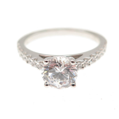 925 Sterling Silver Round-Cut C Z Engagement Ring Size 6.5