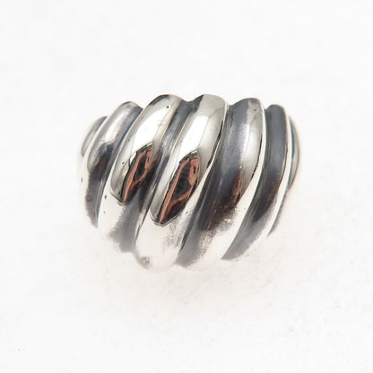 925 Sterling Silver Vintage Modernist Oxidized Dome Ring Size 9.25