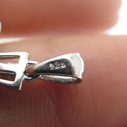 925 Sterling Silver Round-Cut Shaped C Z Cross Pendant