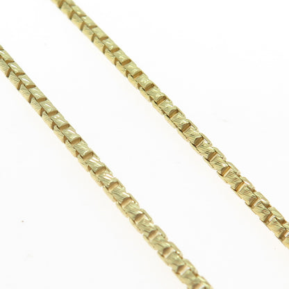 P. LUX 925 Sterling Silver Gold Plated Italy Round Box Chain Necklace 18"