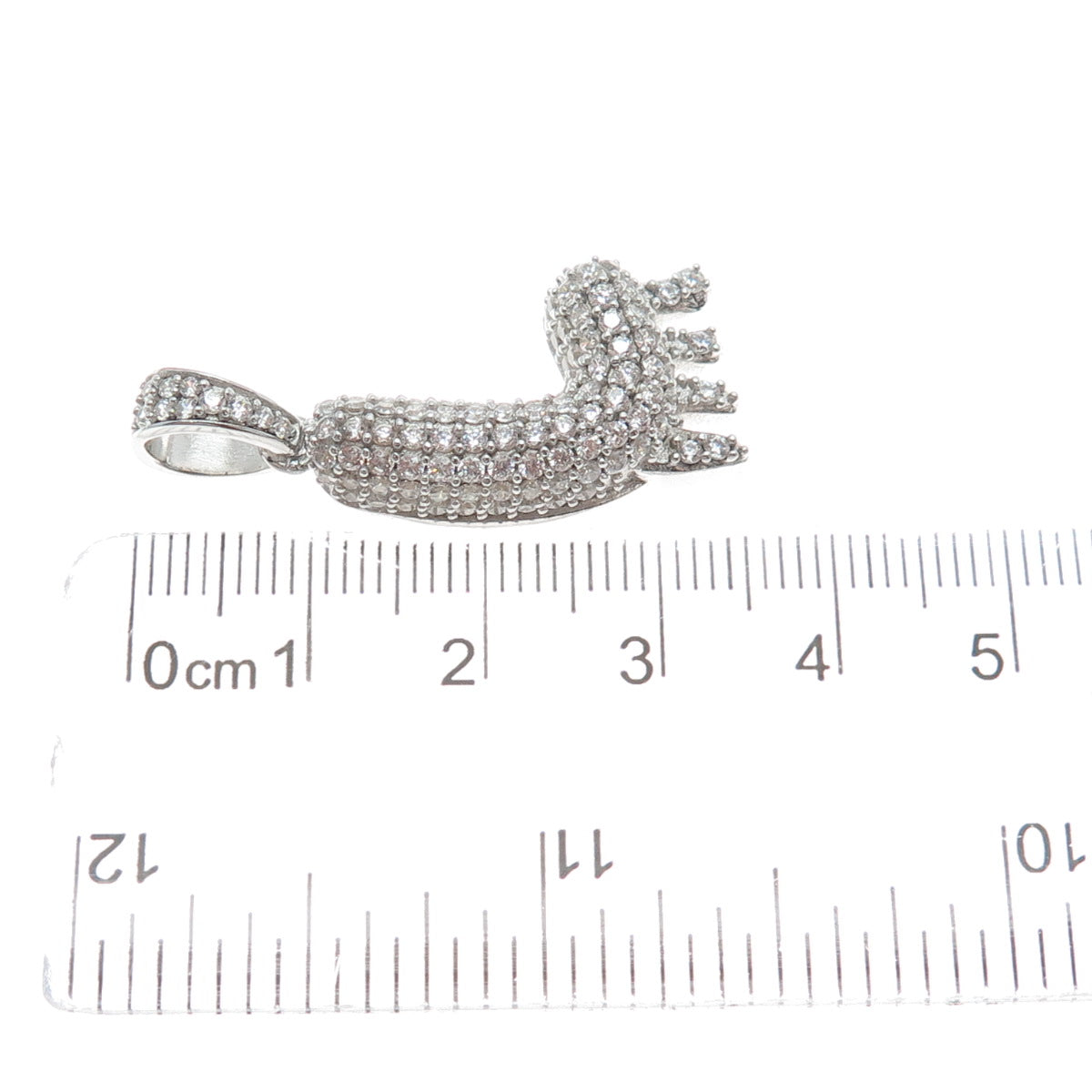 925 Sterling Silver Round-Cut Shaped C Z Letter L Initial Sparkle Pendant