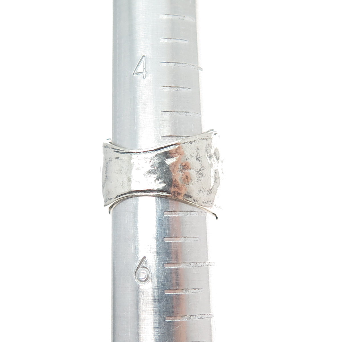 DIDAE 925 Sterling Silver Vintage Israel Hammered Oxidized Ring Size 5.25