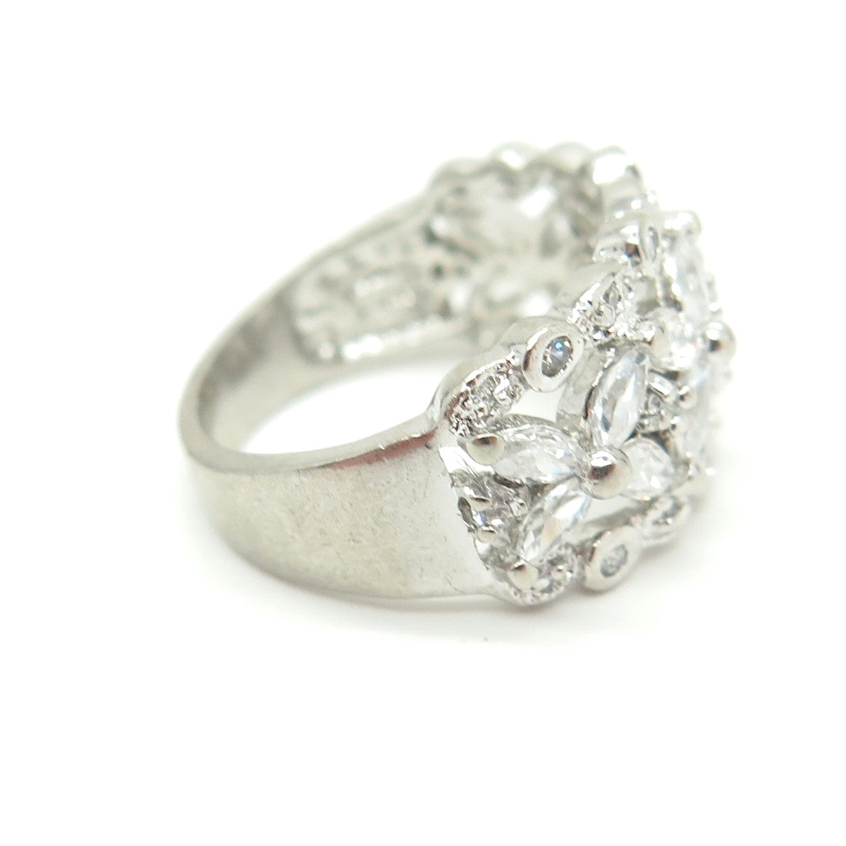 925 Sterling Silver Multi-C Z Ring Size 6.5