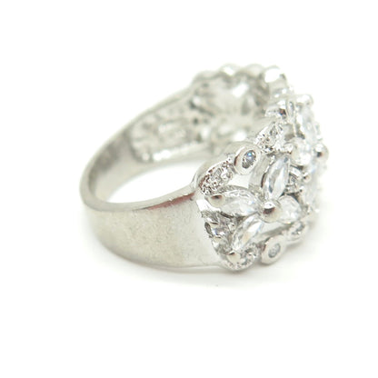 925 Sterling Silver Multi-C Z Ring Size 6.5