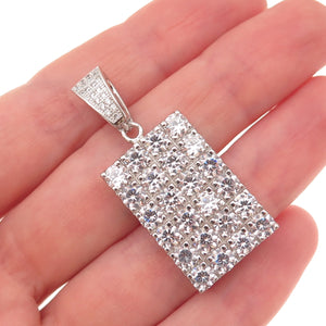 925 Sterling Silver Round-Cut C Z Sparkling Pendant