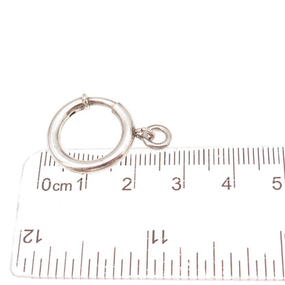 925 Sterling Silver Antique Art Deco Bracelet / Necklace Spring Ring Lock Clasp