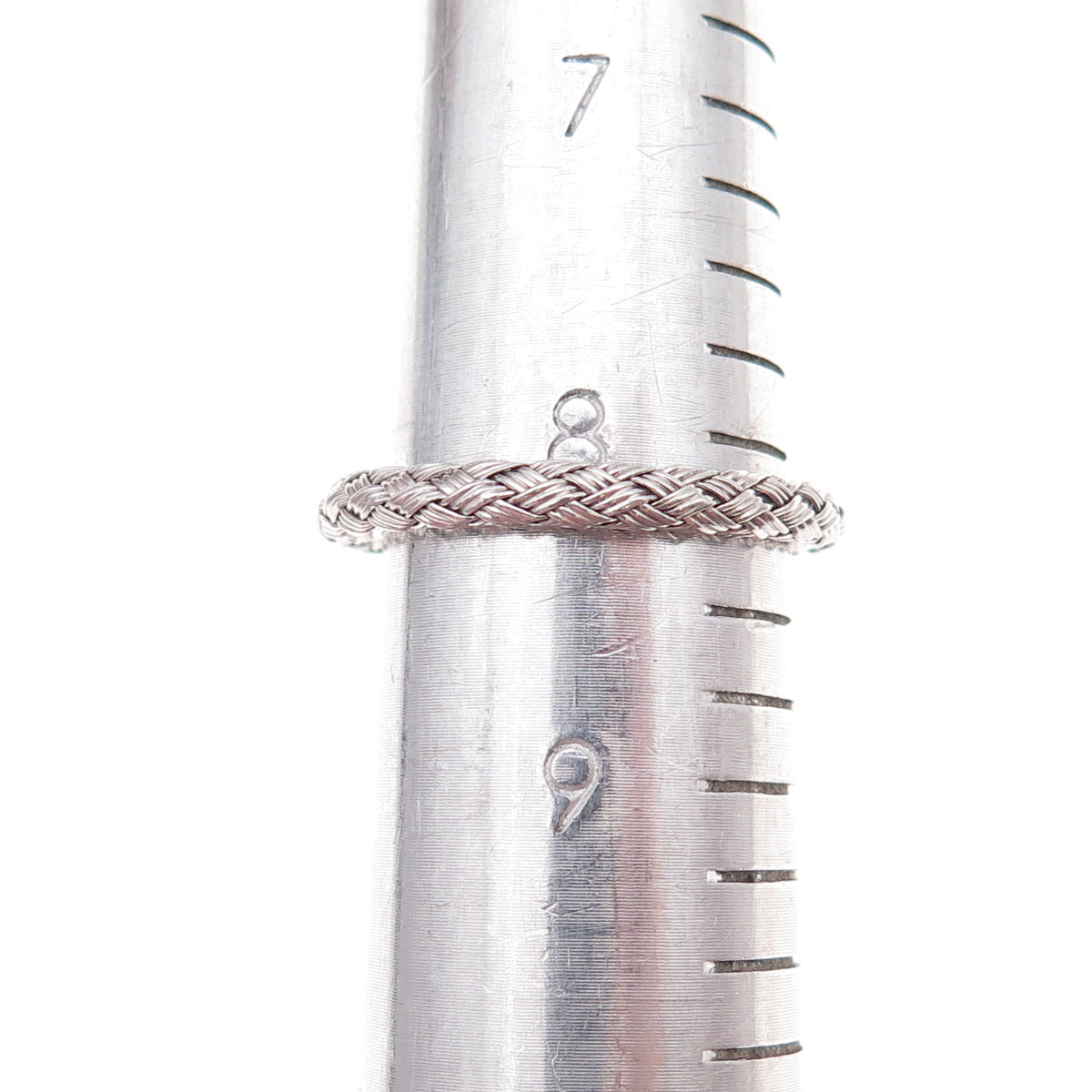 Jacmel Mauritius 925 Sterling Silver Italy Woven Band Ring Size 8.25