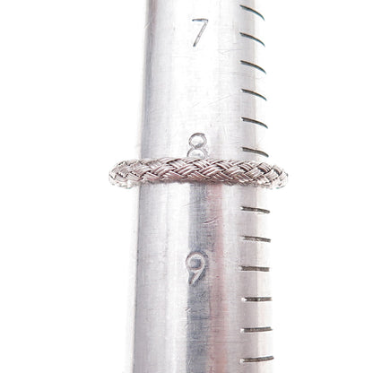 Jacmel Mauritius 925 Sterling Silver Italy Woven Band Ring Size 8.25