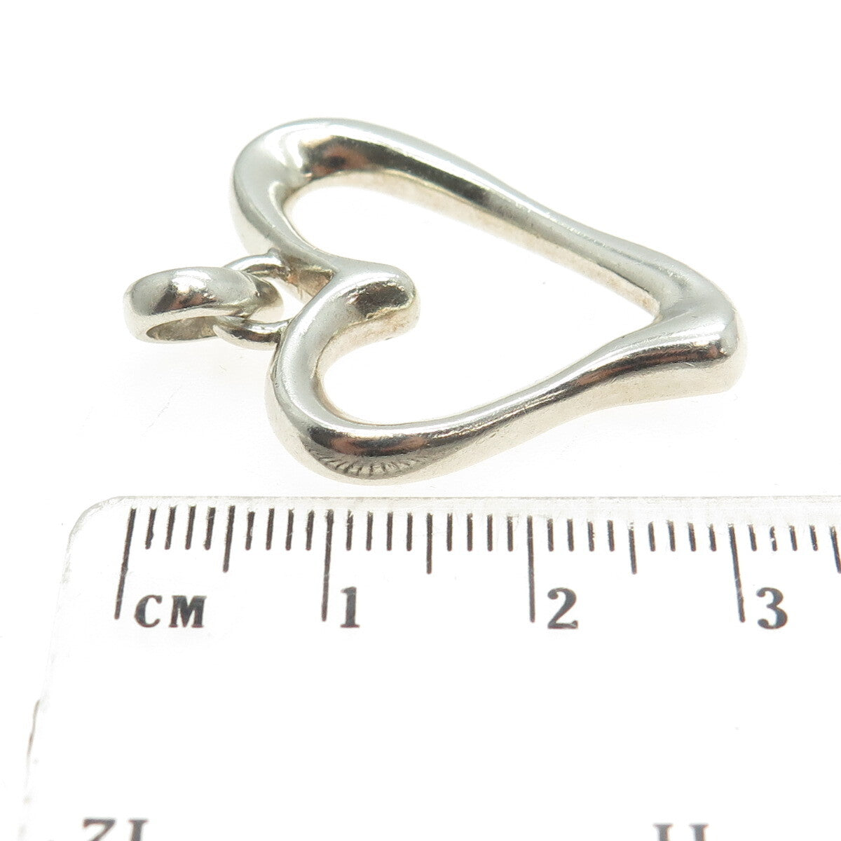 BARSE 925 Sterling Silver Vintage Modernist Open Heart Pendant