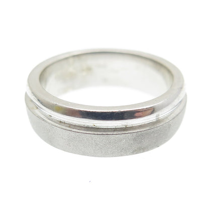 925 Sterling Silver Modernist Textured Band Ring Size 4.5