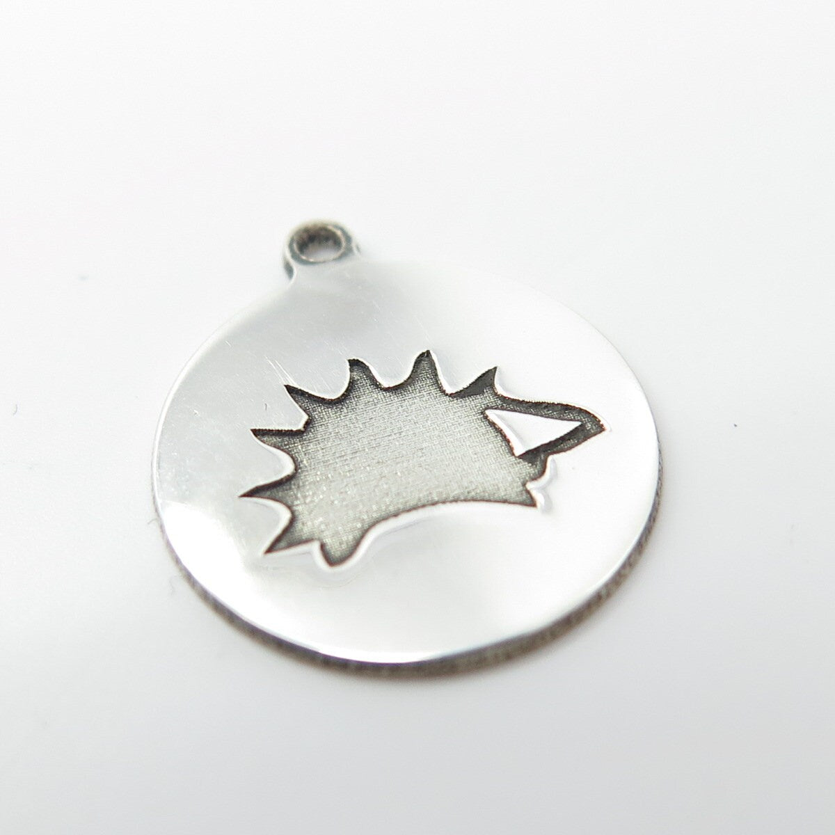 925 Sterling Silver USA Two In Town Porcupine Charm Pendant