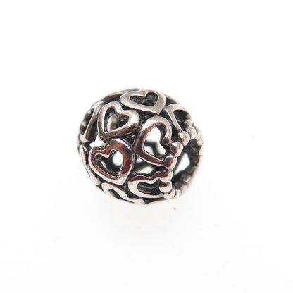 PANDORA 925 Sterling Silver Open Your Heart Slide Bead Charm