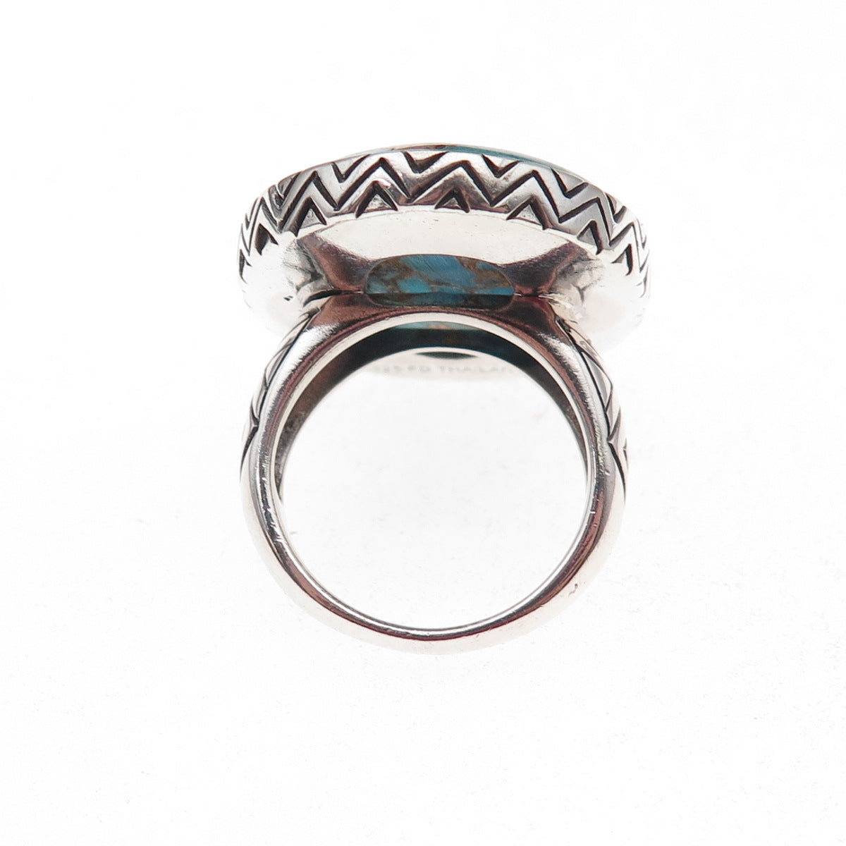 Felicia Design 925 Sterling Silver Vintage Real Mohave Turquoise Ring Size 7.25