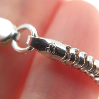 925 Sterling Silver Vintage Italy Snake Link Bracelet 7.25"
