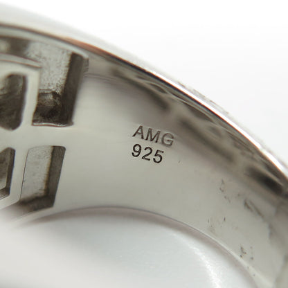 925 Sterling Silver Pave C Z Domed Ring Size 11.25