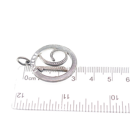 925 Sterling Silver Vintage Sweet 16 Oxidized Charm Pendant