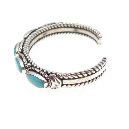 Arlene Soce Navajo Old Pawn Sterling Vintage Turquoise Adjustable Bracelet 5.75"