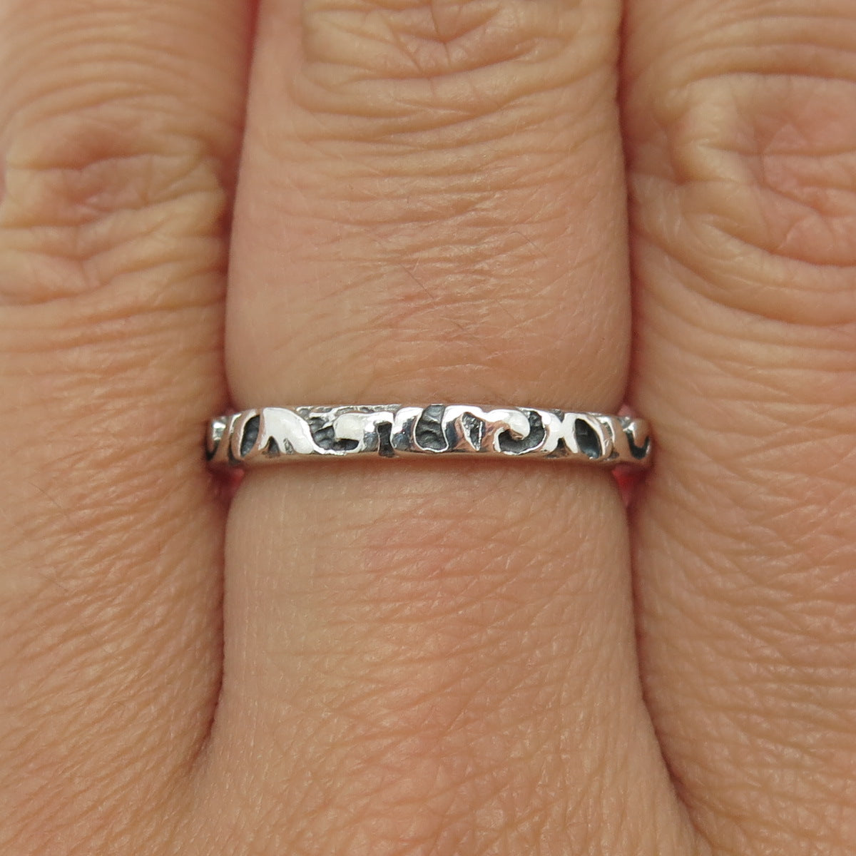 SILPADA 925 Sterling Silver Vintage Bali Stackable Band Ring Size 7.25