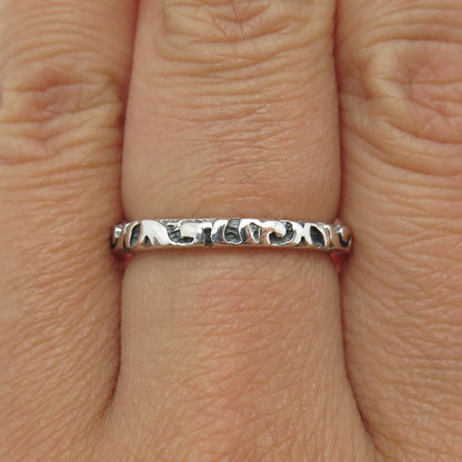 SILPADA 925 Sterling Silver Vintage Bali Stackable Band Ring Size 7.25