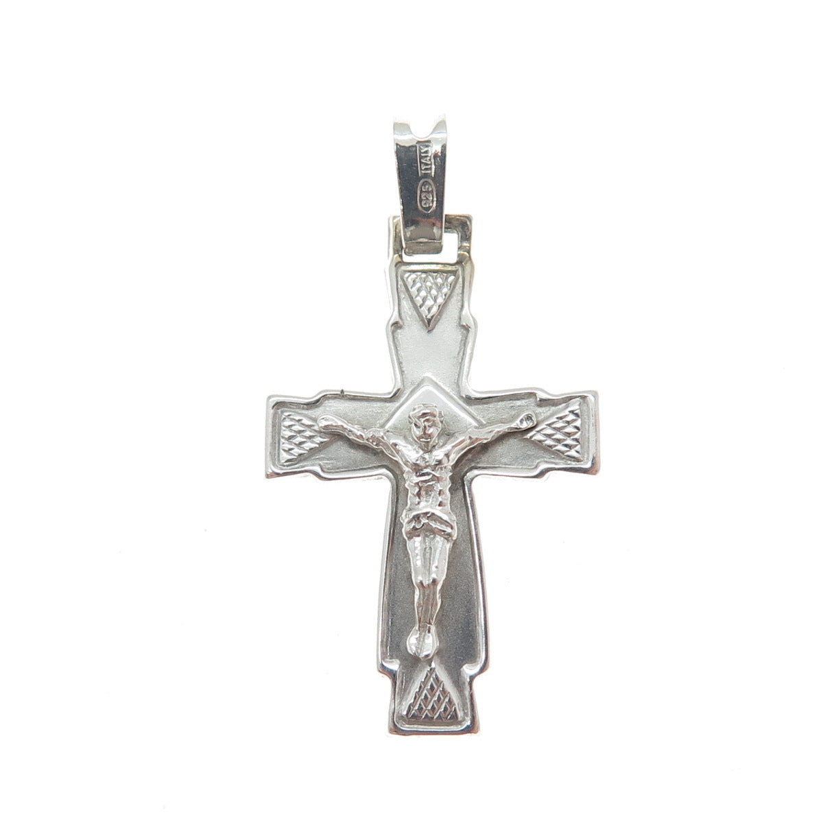 925 Sterling Silver Vintage Italy Crucifix Cross Religious Charm Pendant