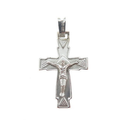 925 Sterling Silver Vintage Italy Crucifix Cross Religious Charm Pendant
