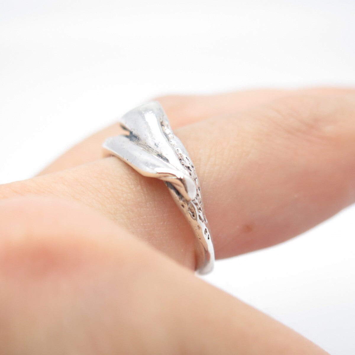 925 Sterling Silver Vintage Modernist Ring Size 7