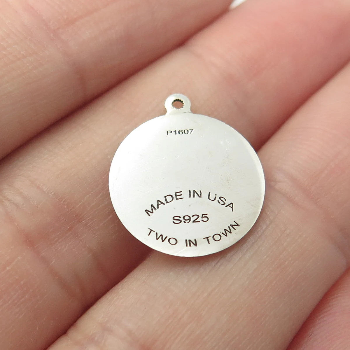 925 Sterling Silver USA Two In Town Crab Charm Pendant