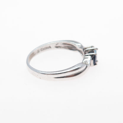 ROSS SIMONS 925 Sterling Silver Vintage Real Sapphire & Blue Topaz Ring Size 8