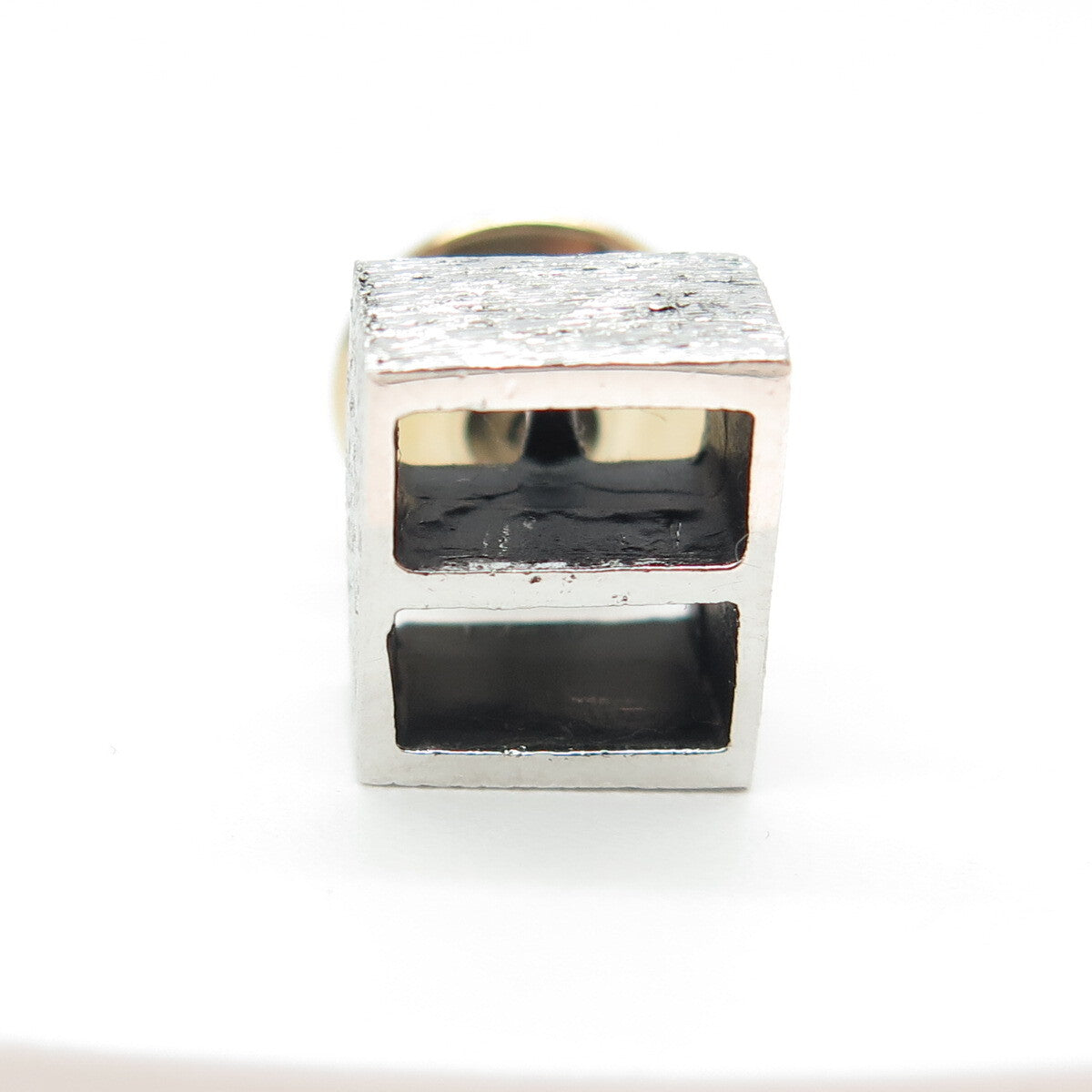 925 Sterling Silver 2-Tone Vintage Open Box Lapel Pin