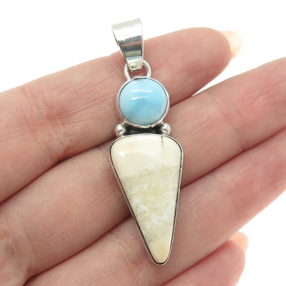 BSD BUNGO STRAY DOGS 925 Sterling Silver Vintage Real Larimar Amulet Pendant