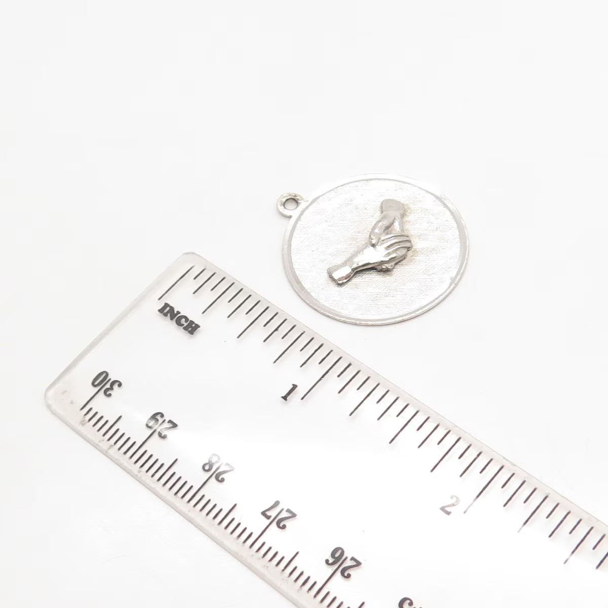 925 Sterling Silver Vintage M&M Charlene Thank You Doris 1873 Handshake Pendant