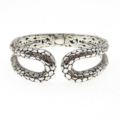 Sarda 925 Sterling Silver Vintage Kali Dotted Bamboo Bracelet 6.75"