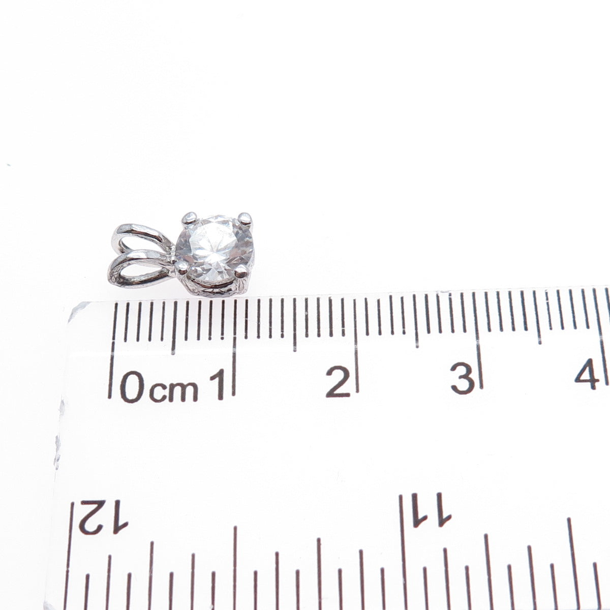 925 Sterling Silver Round-Cut C Z Minimalist Charm Pendant